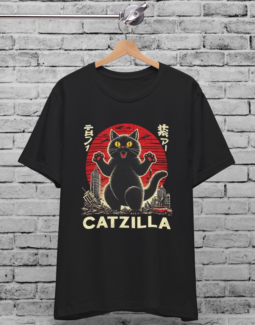 Japanese Catzilla Multicolor Unisex T Shirt